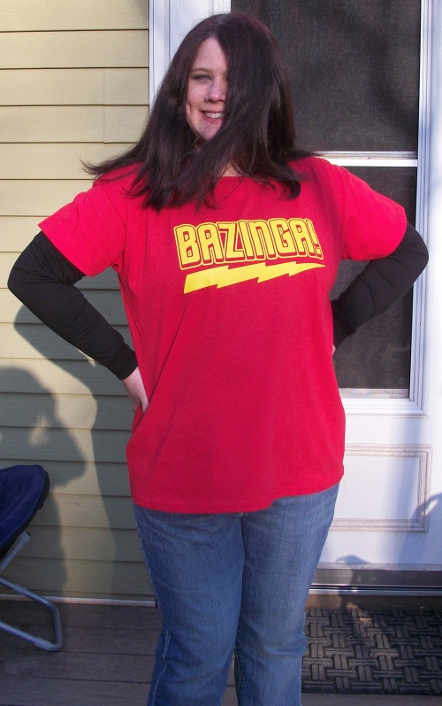 Loving my "Bazinga!" Shirt from Five Finger Tees!