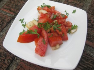 Heirloom Tomato Salad with Lime Cilantro Vinaigrette