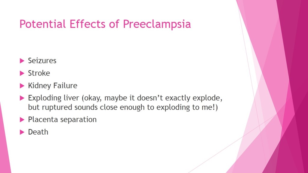 Potential effects of preeclampsia