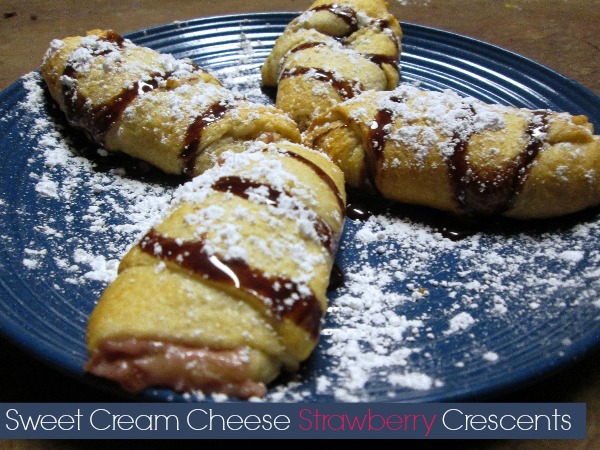 Sweet Cream Strawberry Stuffed Crescets Dessert Recipe