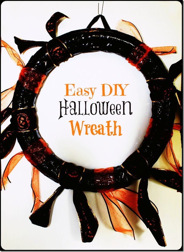 DIY Halloween Wreath Project, costs about $4 to make and looks so cute! | PrettyOpinionated.com
