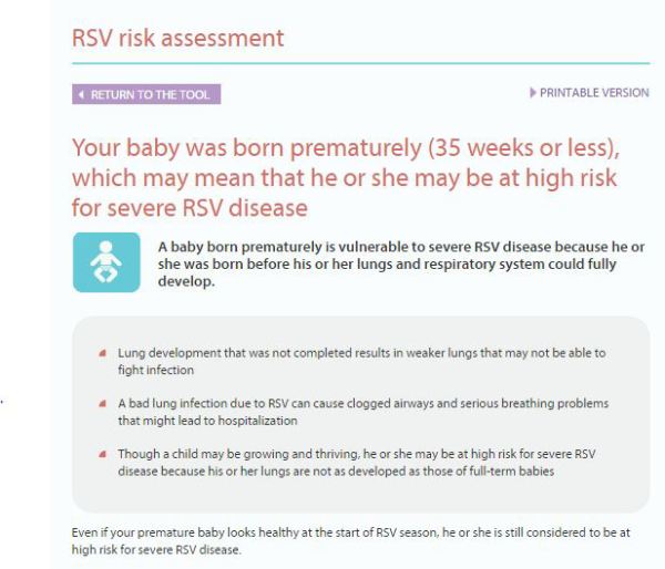 RSV risk asssessment