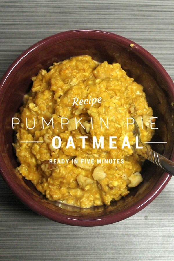 Warm up with a hearty bowl of pumpkin pie oatmeal! Takes just five minutes to make, yet tastes just like real pumpkin pie. Super easy recipe for moms! 