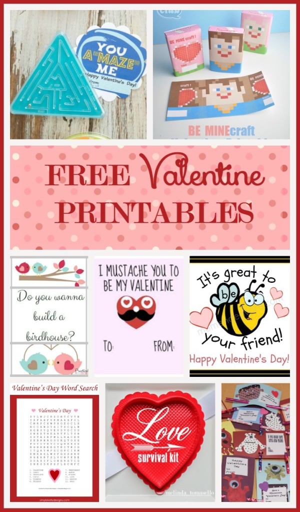 Check out these absolutely darling free Valentine's Day printables for handmade cards, activities and other crafting fun!