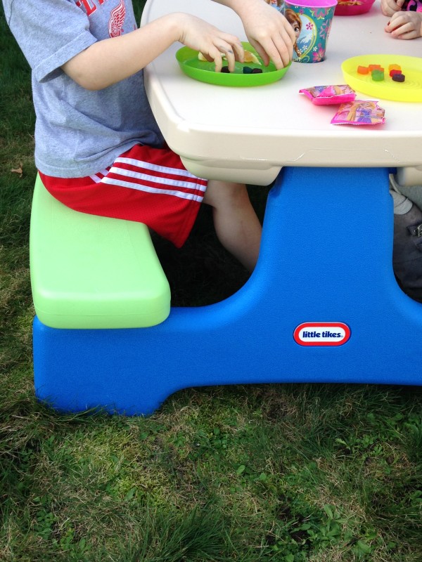 Little Tikes Easy Store Picnic Table for Indoor & Outdoor Fun