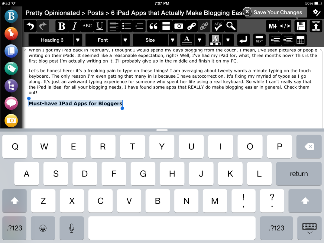 BlogPad Pro is the only app I recommend for writing blog posts