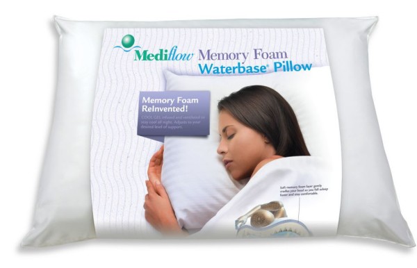 The Mediflow Waterbase Pillow You LOVE Now Has Memory Foam! Check it out and get a great night sleep!