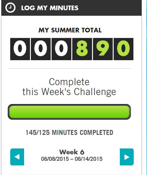 Scholastic Summer Reading Challenge June Minutes