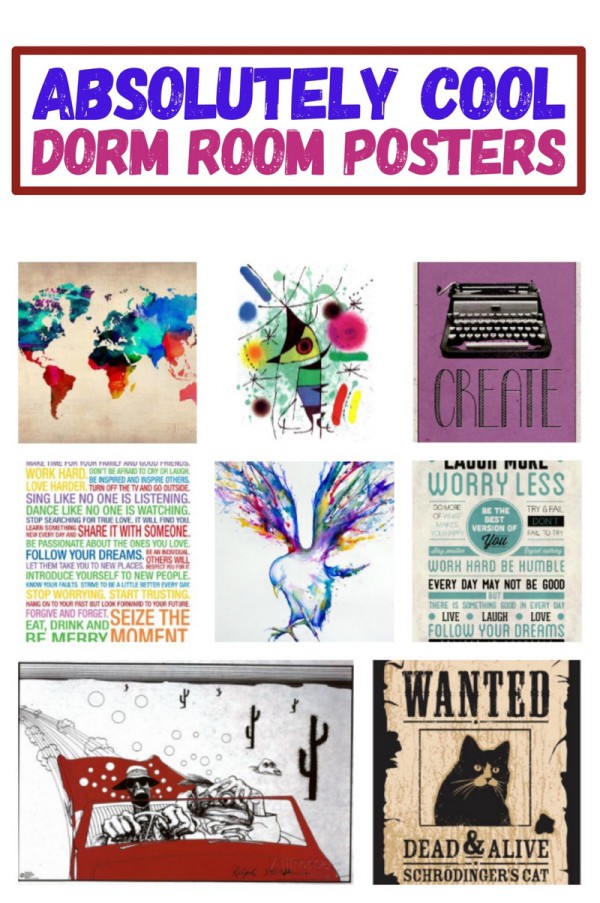 Ditch the drab beige dorm walls with these absolutely cool posters that look amazing on your dorm room wall!