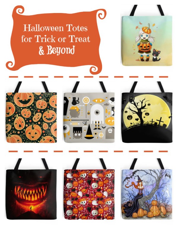 Super awesome, beyond cool Halloween Trick or Treat Tote Bags that you can actually use all season long