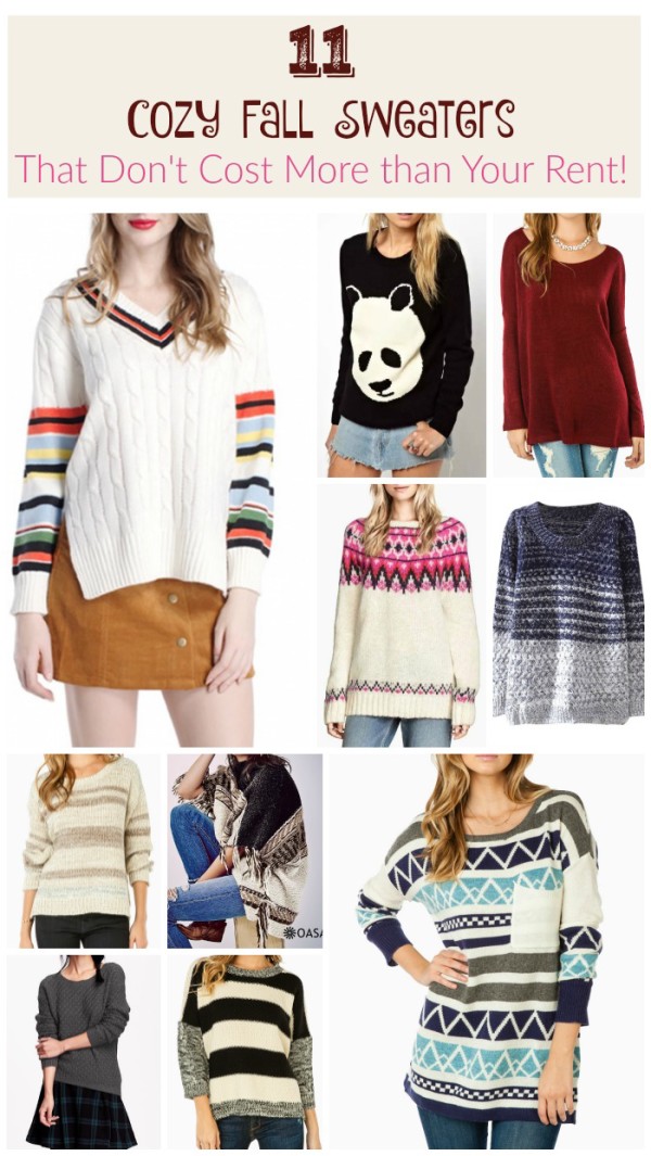 No woman should have to choose between paying her bills and looking fabulous! Check out 11 gorgeous, cozy fall sweaters that don't cost more than your rent! Every sweater is under $50. Several even cost less than $20! 