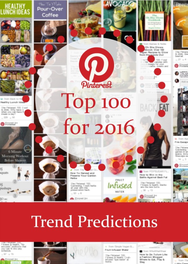 Wondering what will be trending on Pinterest during 2016? Everyone's favorite photo site released the Pinterest Top 100 for 2016, with the top ten pins across the top ten categories. 