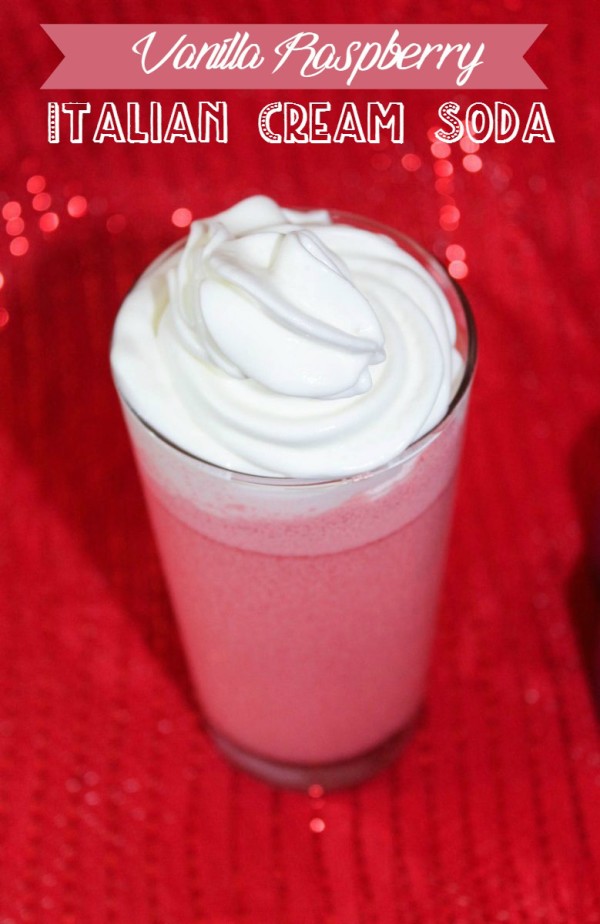 Need a quick, easy yet pretty Valentine's Day beverage that's perfect for kids and adults alike? My French Vanilla Raspberry Italian Cream Soda takes less than a minute to make per serving, yet it's so pretty on your party table! 