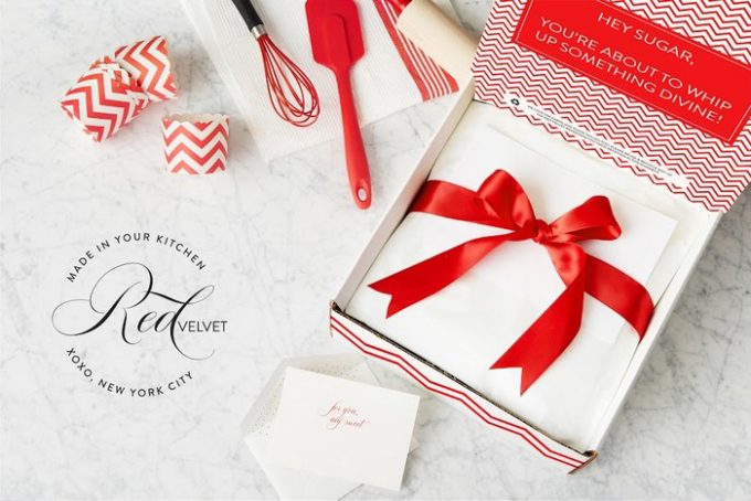  If you're looking for a fabulous housewarming gift idea, Red Velvet NYC has a bunch of gift sets that include the ingredients for a dessert plus the tools to make it. 