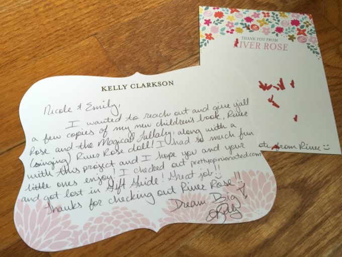 River Rose and the Magical Lullaby Children's Book and Plush Doll Review- letter from Kelly Clarkson