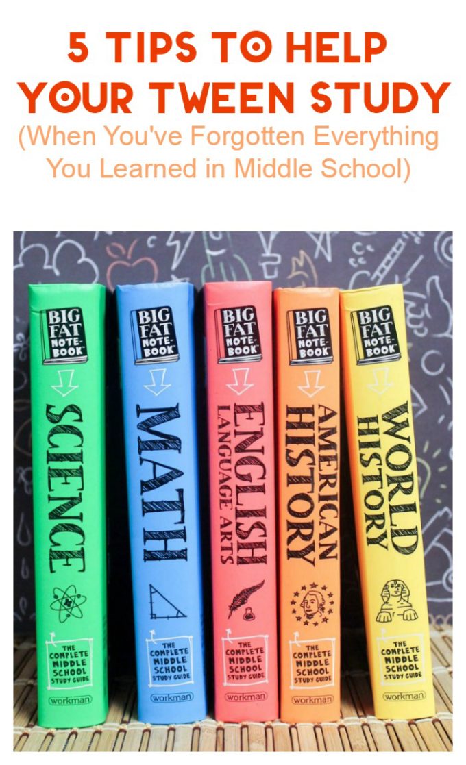 How do you help your tween study when you've forgotten everything you learned in middle school? Check out these tips, then brush up with Big Fat Notebooks!