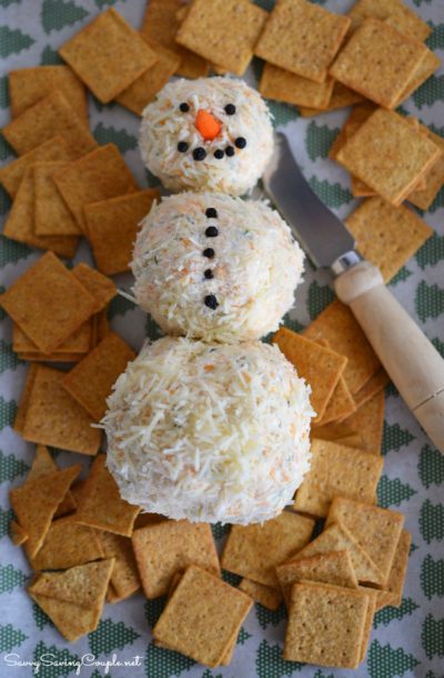 7 Of The Best Holiday Buffet Recipes- Snowman Cheeseball