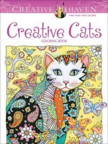 YEPLINS Adult Coloring Books with Pencils,Coloring Books for Adults Patterns,Adult Coloring Books Animals Cats 12 Color Pencils 