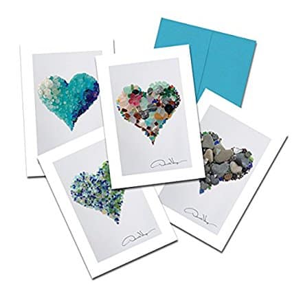 9 Gorgeous Stationery Sets That Will Make You Bring Back the Art of Letter Writing- Sea Glass Hearts Cards