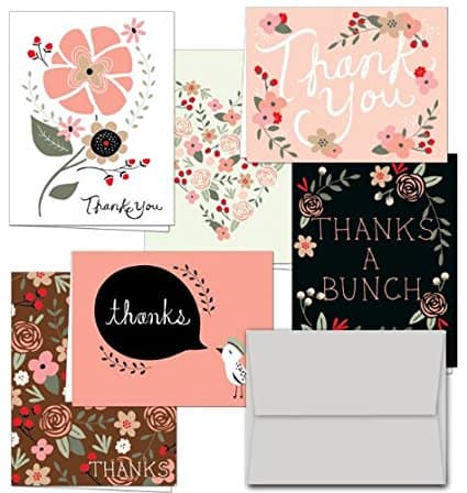 9 Gorgeous Stationery Sets That Will Make You Bring Back the Art of Letter Writing- Pink Flower Thank You Cards
