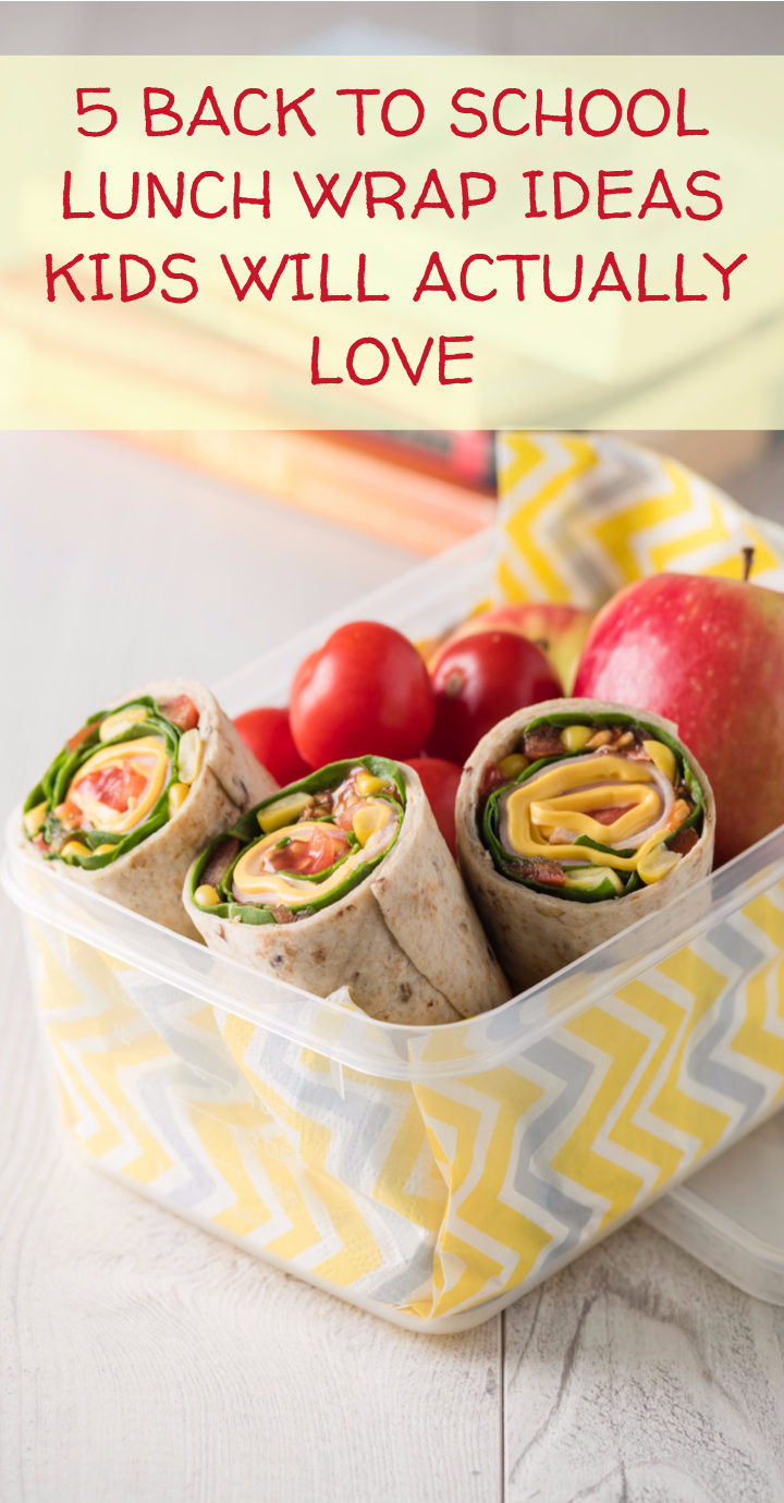 Want to make your kids a lunch that’s delicious and that they’ll actually want to eat, but don’t want to go with another boring sandwich? A wrap is a fabulous alternative! Check out five ideas that kids will love!