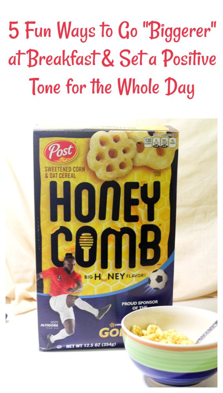Check out 5 fun ways to "Think Biggerer" at breakfast and set a positive tone for the whole day, plus get a fun meal on the table fast with Honeycomb cereal!