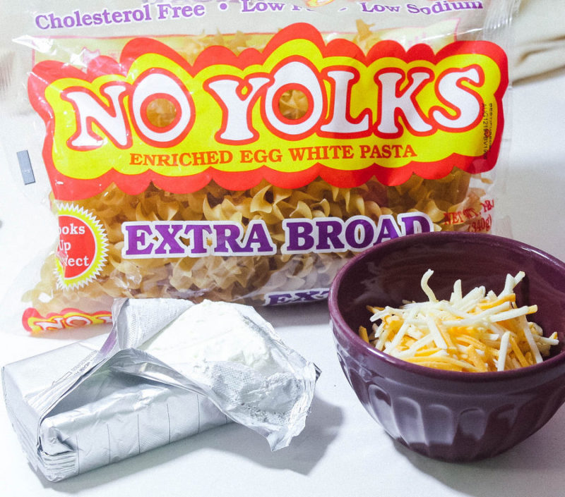 Get dinner on the table in just about 10 minutes with this easy cheesy No Yolks noodle recipe!