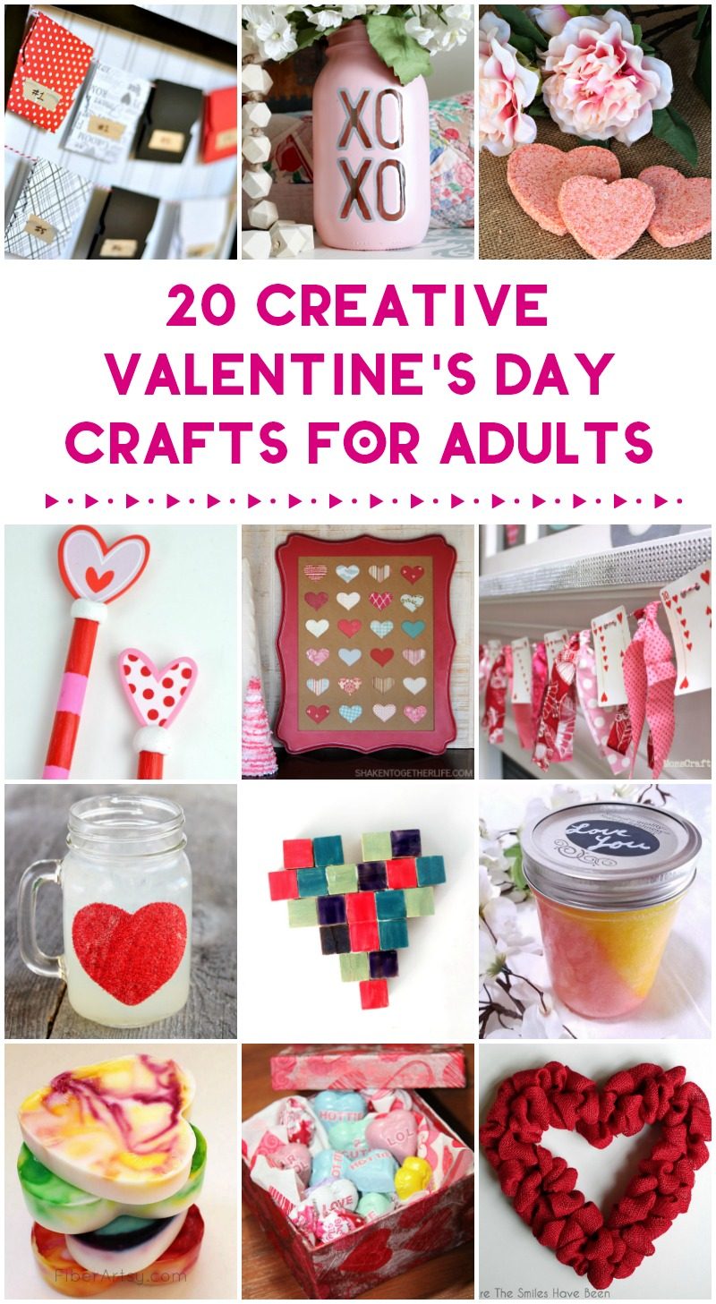 Kids aren't the only ones who can get crafty for Valentine's Day! Spend this weekend whipping up some cute home decor or making gifts from the heart with these 25 Valentine's Day crafts for adults! With these ideas, you can make something for everyone on your list. Check them out!