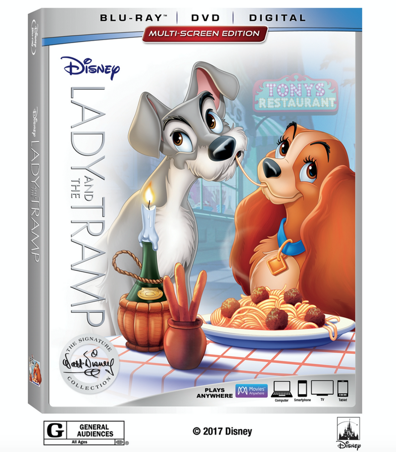 Have you heard? Walt Disney's Signature Collection has a new member: Lady and the Tramp! The sweet story of the world's most romantic canine couple released to Digital and Movies Anywhere on February 20th. Tomorrow, you can bring home the Blu-Ray! Find out what's new in the latest release, plus check out some super cute clips from the Blu-Ray.