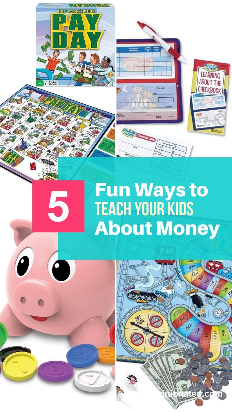 Looking for fun and easy ways to teach your kids about money? These five tips will help you encourage financial literacy in kids as young as two! Check them out, along with fabulous suggestions for toys and board games to really help drive home the lesson in an entertaining way!