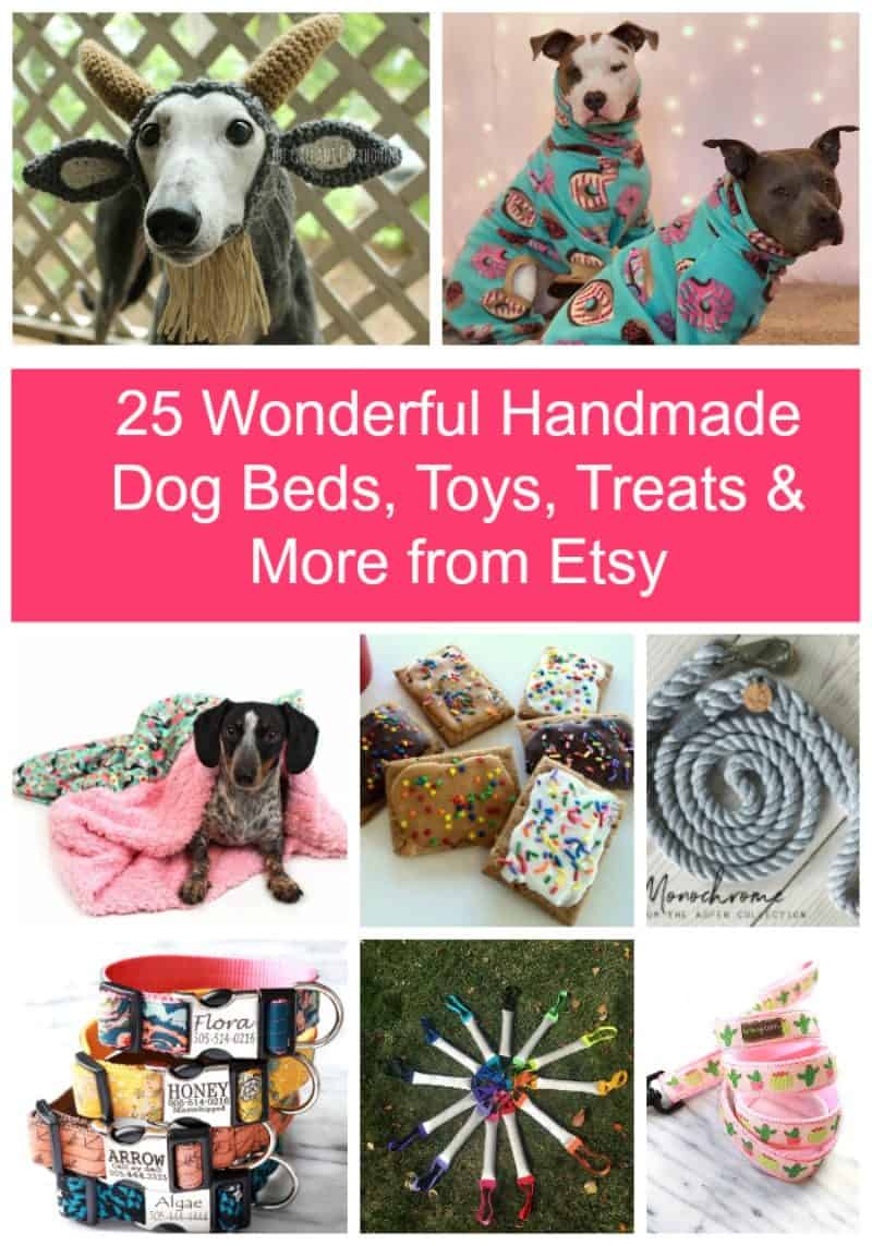 Treat Fido to something special while supporting small businesses with these fabulous homemade dog beds, toys, treat and more from Etsy! They're perfect for celebrating "gotcha day," welcoming home a new pup, or just because!