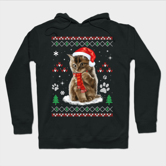  Ugly Christmas Sweater Cat Shirt Gift Hoodie