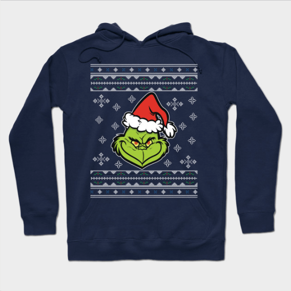 Dr Seuss The Grinch Christmas Knit Pattern Hoodie