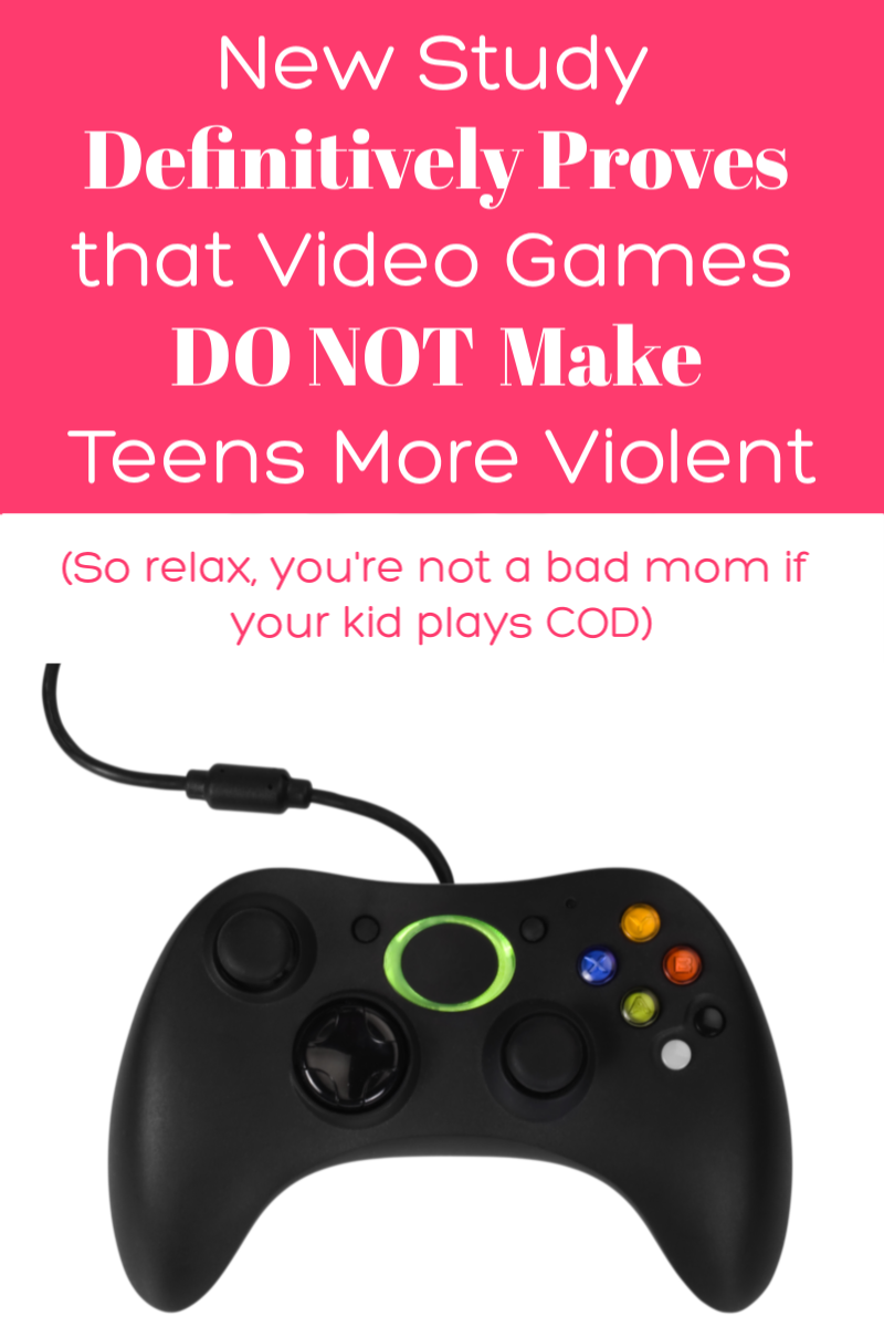 Good news for parents of gamers: a definitive study proves once and for all that video games DO NOT make your kids more violent. So you can relax, you're not a bad mom if your kid plays COD! 