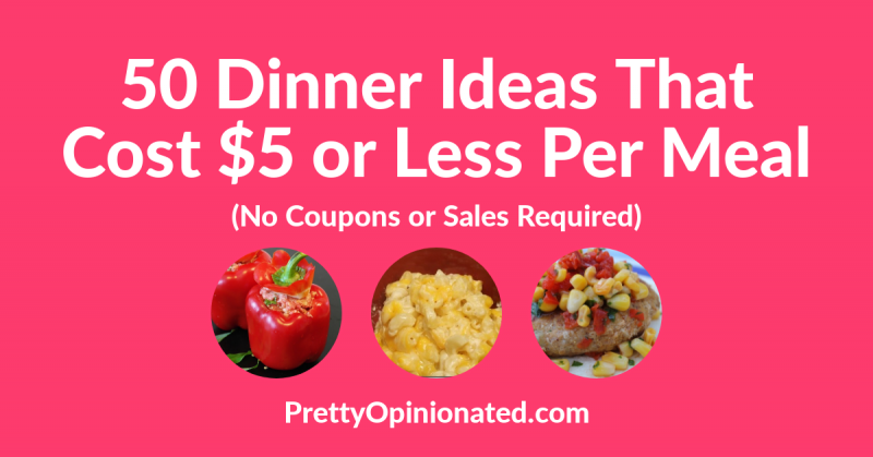 Can you really make an entire meal that costs $5 or less? You sure can! I'm talking hearty meals that feed your entire family and leave you with leftovers! All for $5 or less: no coupons and no sales required.