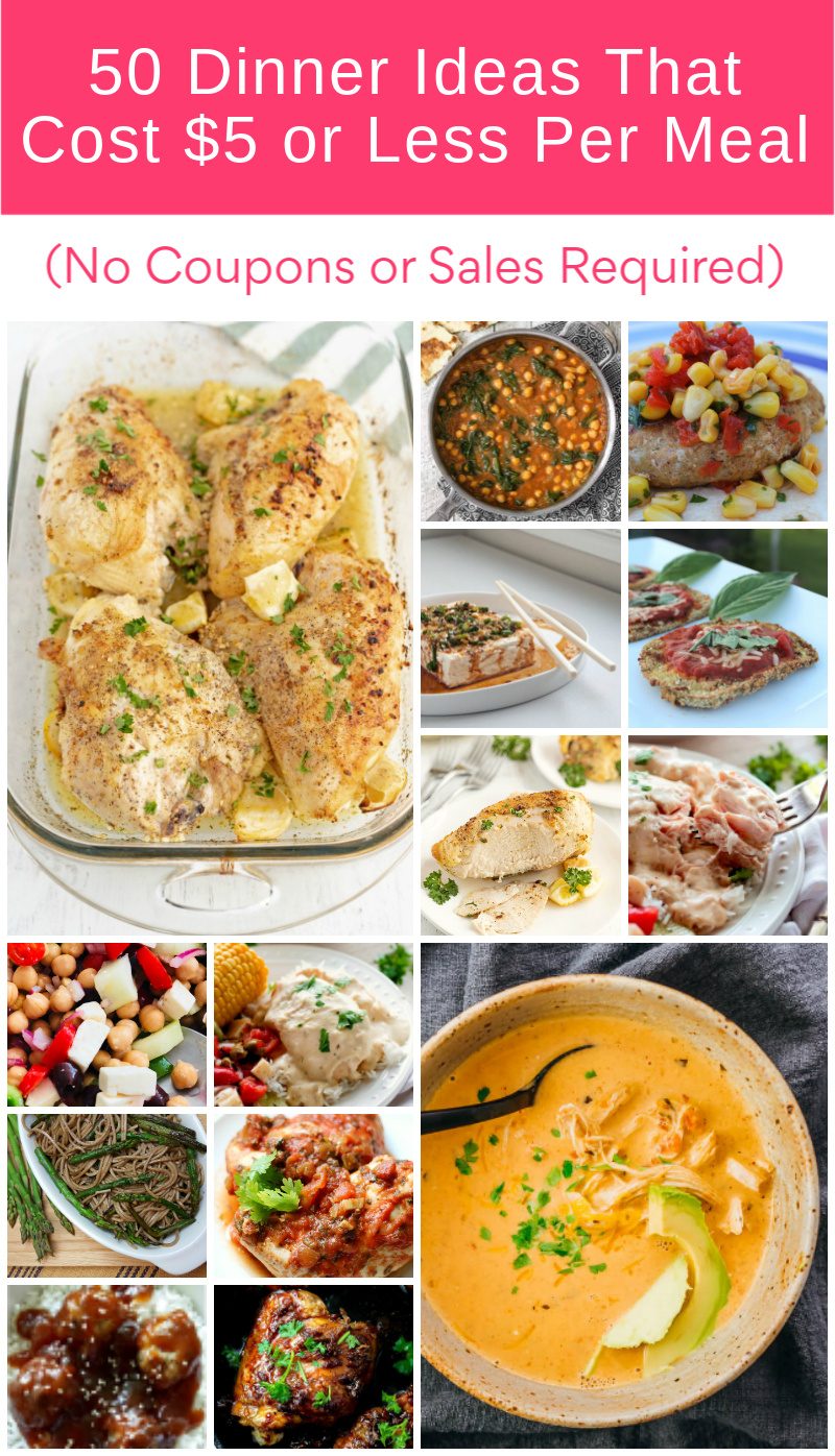 Can you really make an entire meal that costs $5 or less? You sure can! I'm talking hearty meals that feed your entire family and leave you with leftovers! All for $5 or less: no coupons and no sales required.
