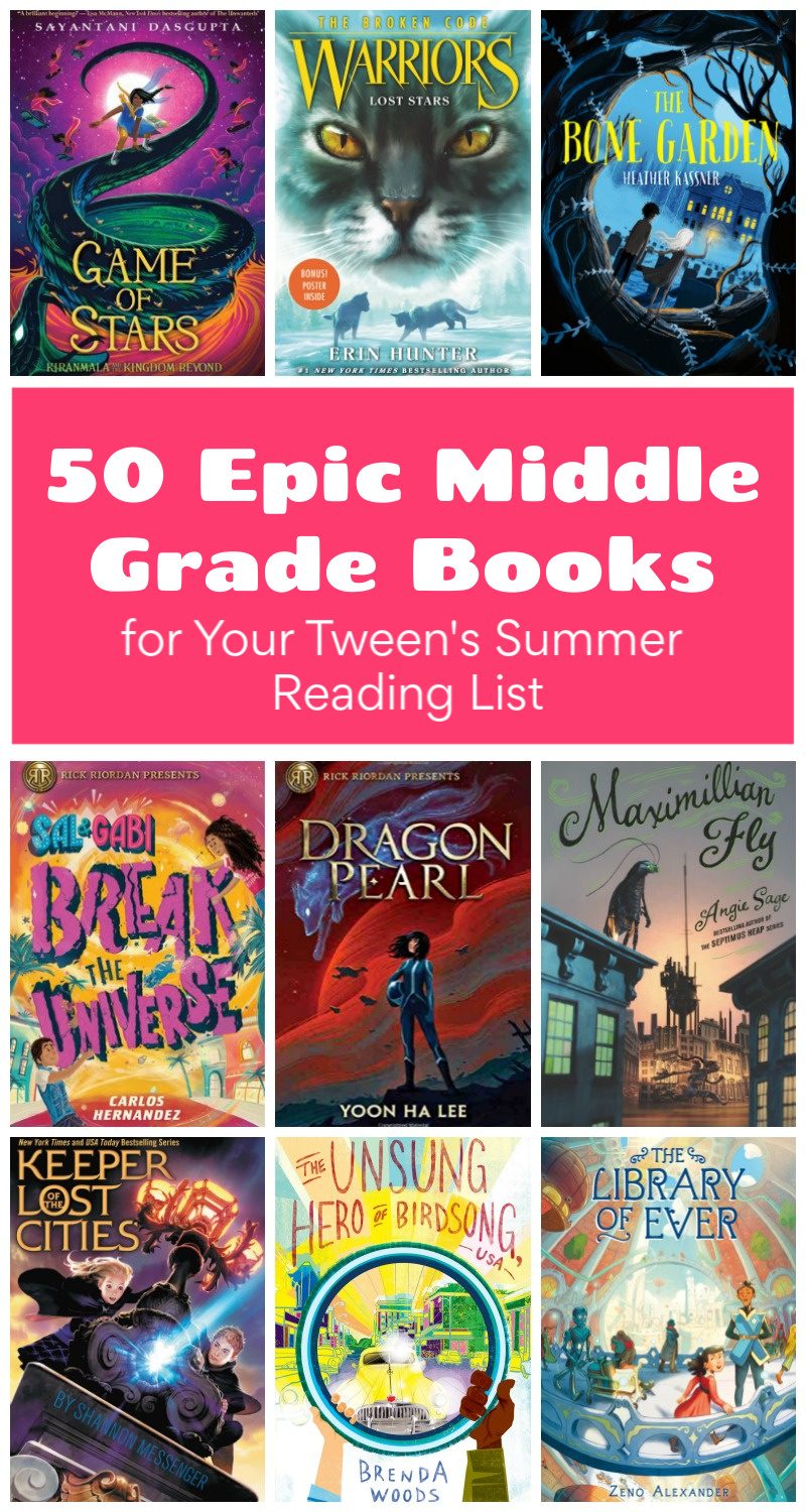 It's time for another summer reading list! This one is all about middle grade tweens and young teens. Read on for the top 50 epic books from every genre that will keep them reading all season long!