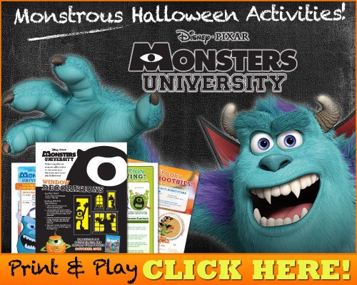 Get Ready for Halloween with Monsters University Monstrous Activities