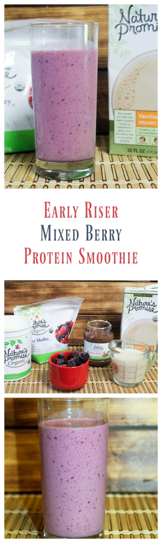 Nothing wakes me up better than a delicious organic mixed berry protein smoothie! This one is made with all organic Nature's Promise ingredients from Giant. Check it out!