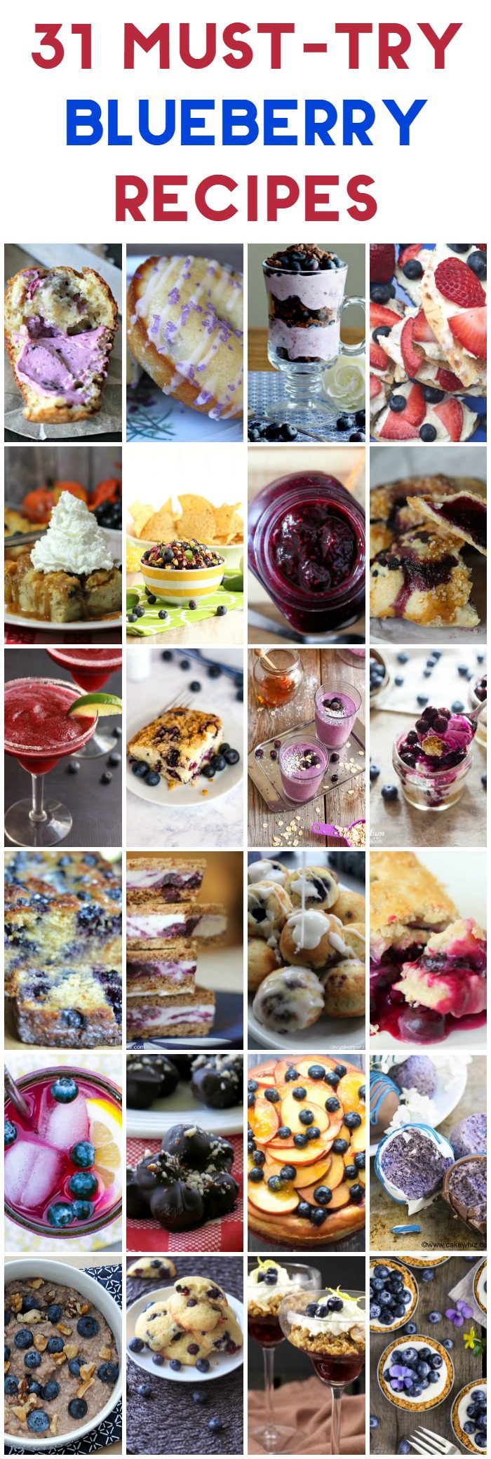 Celebrate summer's berry harvest with 31 delicious must-try blueberry recipes, plus check out a few amazing health benefits of this yummy little fruit!