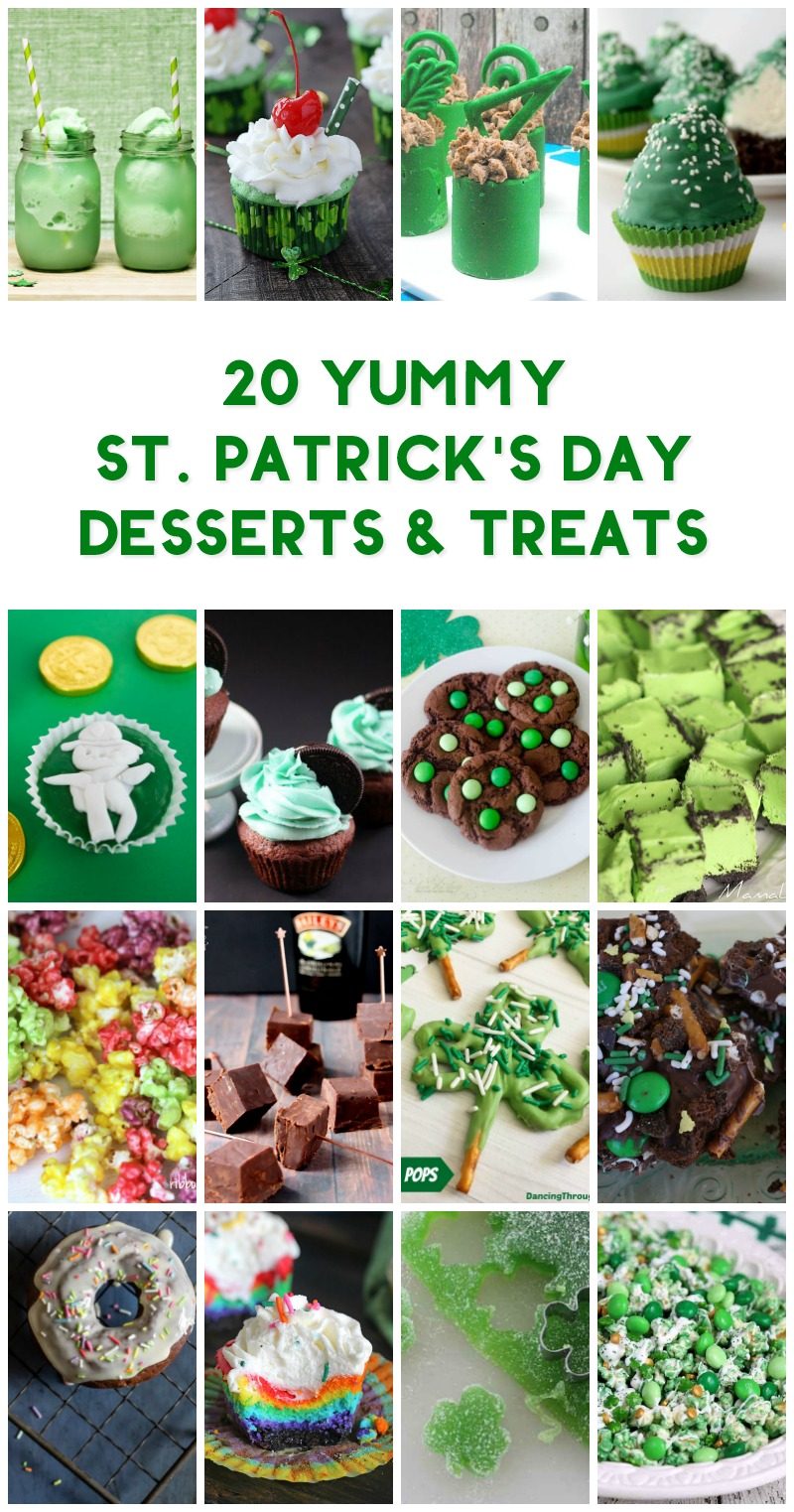 Yum! These 20 St. Patrick's Day desserts and treats are exactly what your sweet tooth needs right now! I dare you to try to choose a favorite!