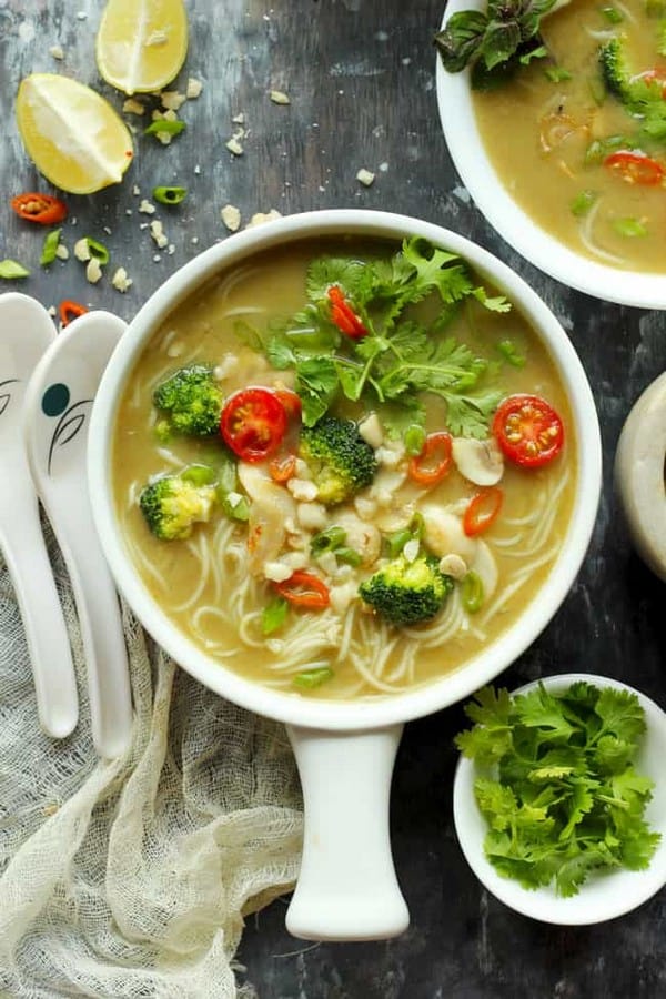 Vegan Thai Green Curry Soup