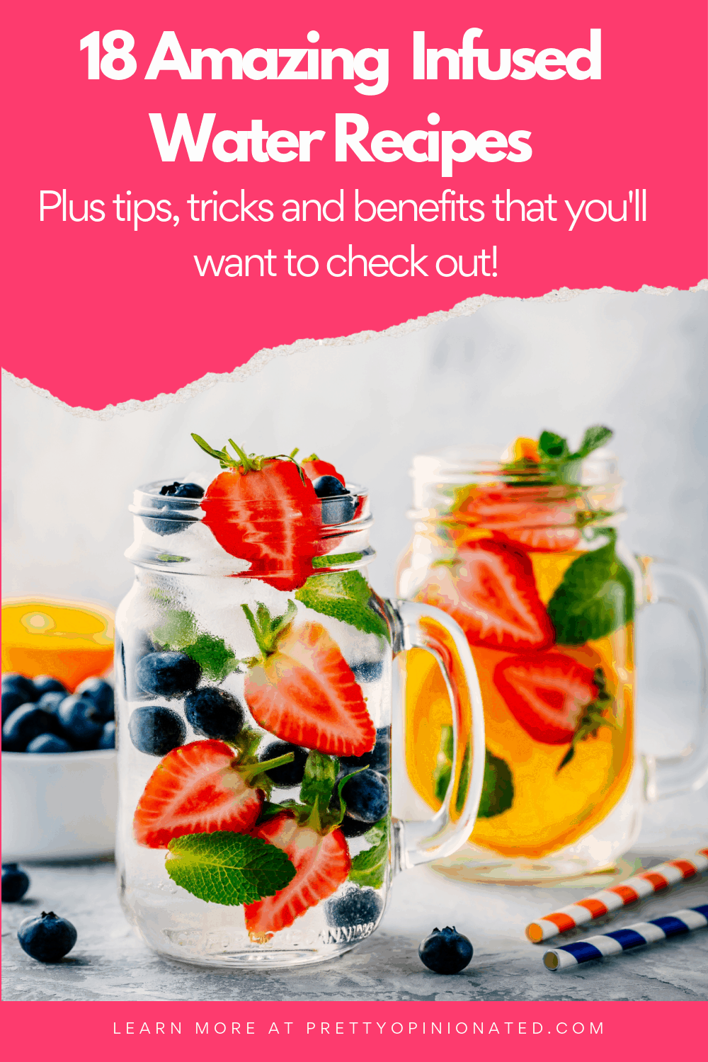 Need to get more water into your diet but can't stand the plain stuff? Try these infused water recipes! Plus, check out some of the health benefits and some general tips & tricks!