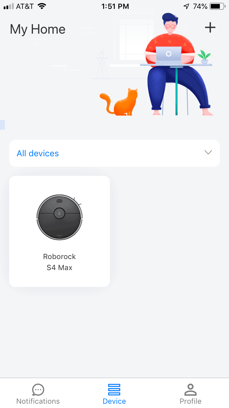 Connecting the Roborock S4 Max to the app. 