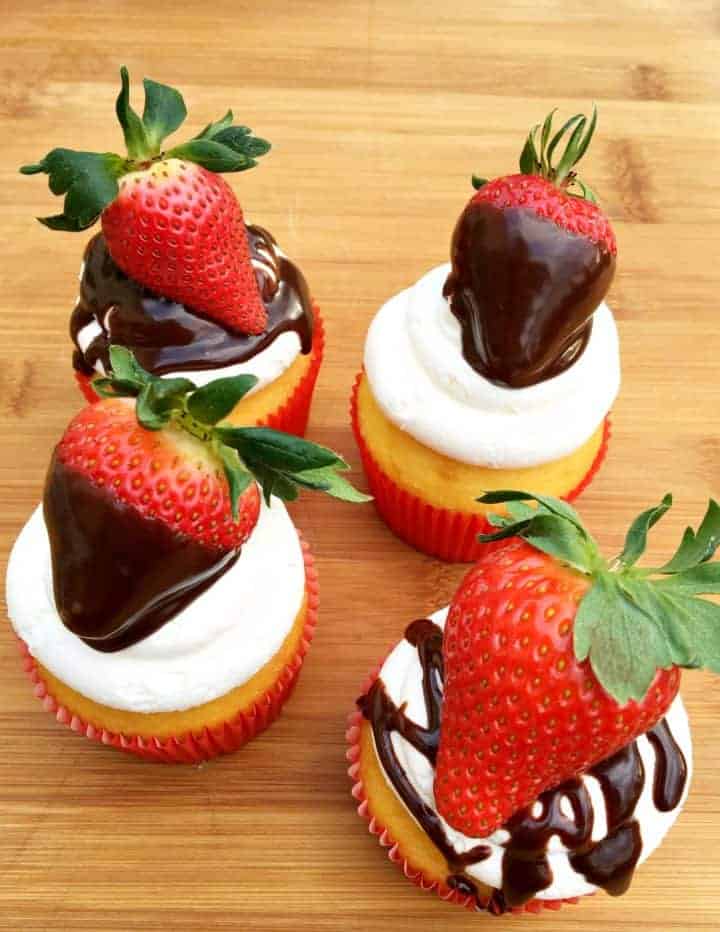 Chocolate Covered Strawberry Cupcakes Recipe from A Turtle's Life for Me